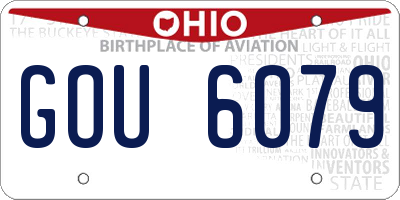 OH license plate GOU6079