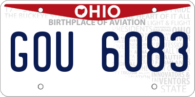OH license plate GOU6083
