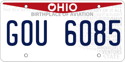 OH license plate GOU6085