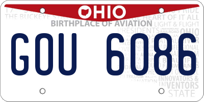 OH license plate GOU6086
