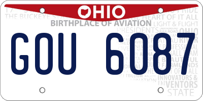 OH license plate GOU6087