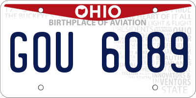 OH license plate GOU6089
