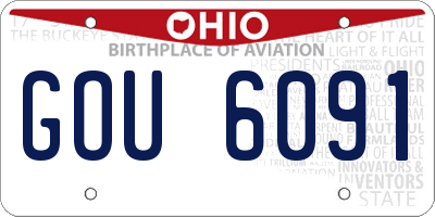 OH license plate GOU6091