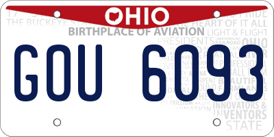 OH license plate GOU6093