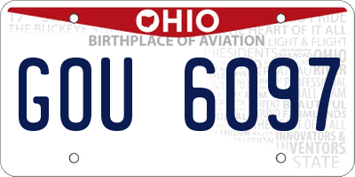 OH license plate GOU6097