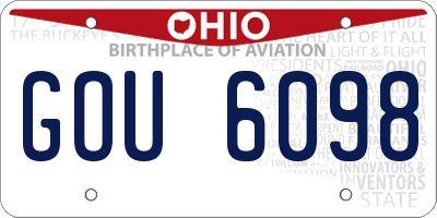 OH license plate GOU6098