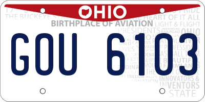 OH license plate GOU6103