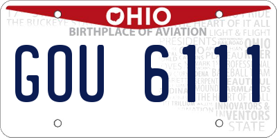OH license plate GOU6111