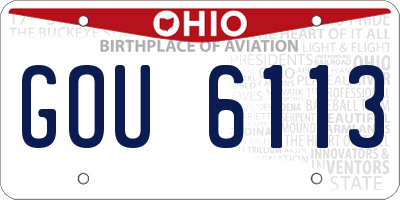 OH license plate GOU6113