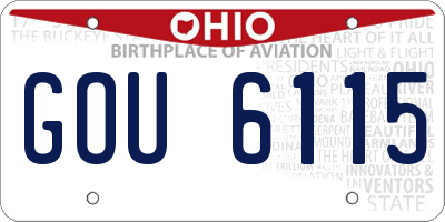 OH license plate GOU6115
