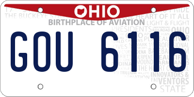 OH license plate GOU6116