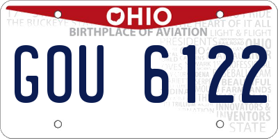 OH license plate GOU6122