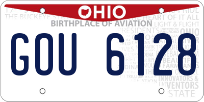 OH license plate GOU6128