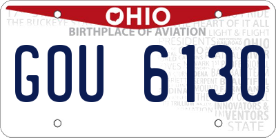 OH license plate GOU6130