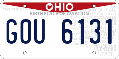 OH license plate GOU6131