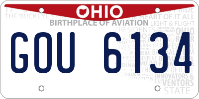 OH license plate GOU6134