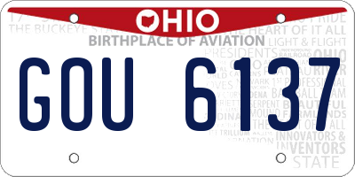 OH license plate GOU6137