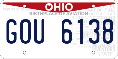 OH license plate GOU6138