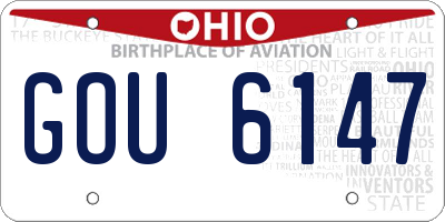 OH license plate GOU6147