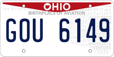 OH license plate GOU6149