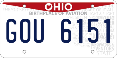 OH license plate GOU6151