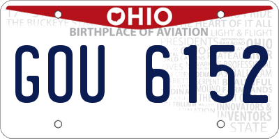 OH license plate GOU6152