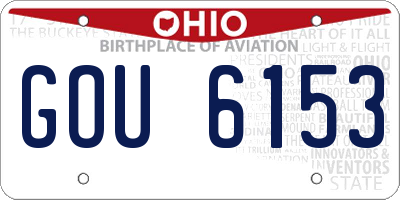 OH license plate GOU6153