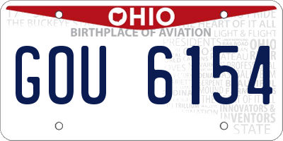 OH license plate GOU6154