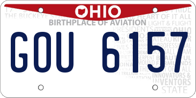 OH license plate GOU6157