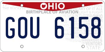 OH license plate GOU6158