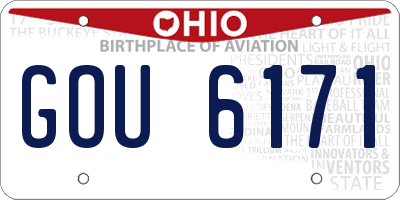 OH license plate GOU6171