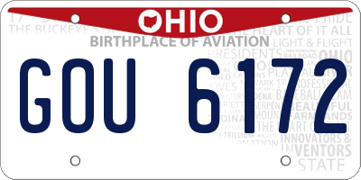 OH license plate GOU6172