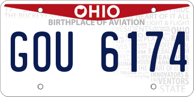 OH license plate GOU6174