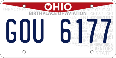 OH license plate GOU6177