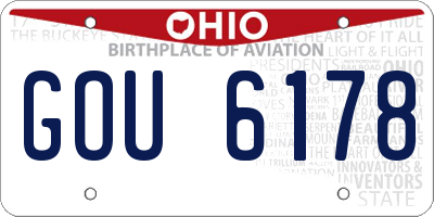 OH license plate GOU6178