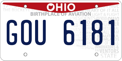 OH license plate GOU6181