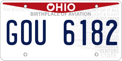 OH license plate GOU6182