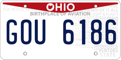 OH license plate GOU6186
