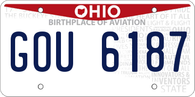OH license plate GOU6187