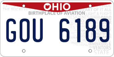 OH license plate GOU6189