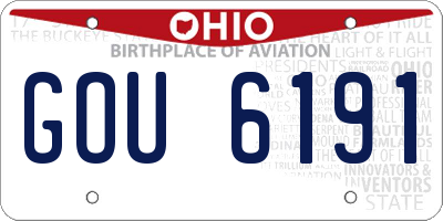 OH license plate GOU6191