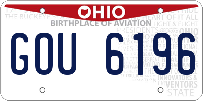 OH license plate GOU6196