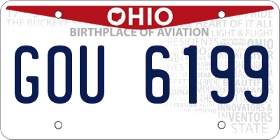 OH license plate GOU6199