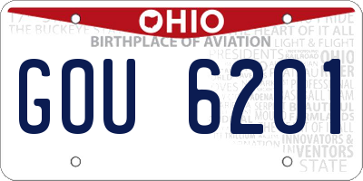 OH license plate GOU6201