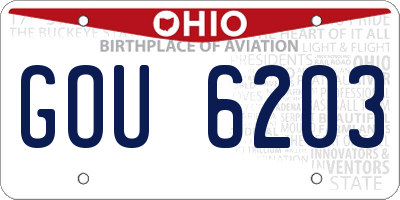 OH license plate GOU6203