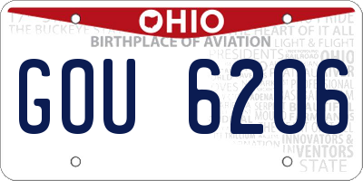 OH license plate GOU6206