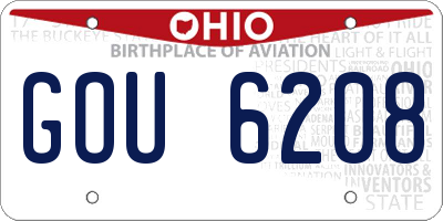 OH license plate GOU6208