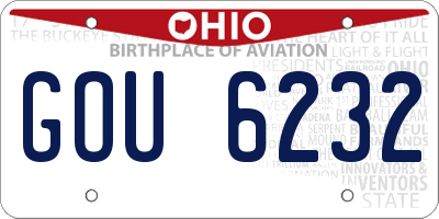 OH license plate GOU6232