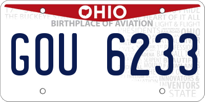 OH license plate GOU6233