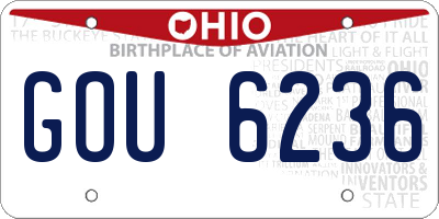 OH license plate GOU6236